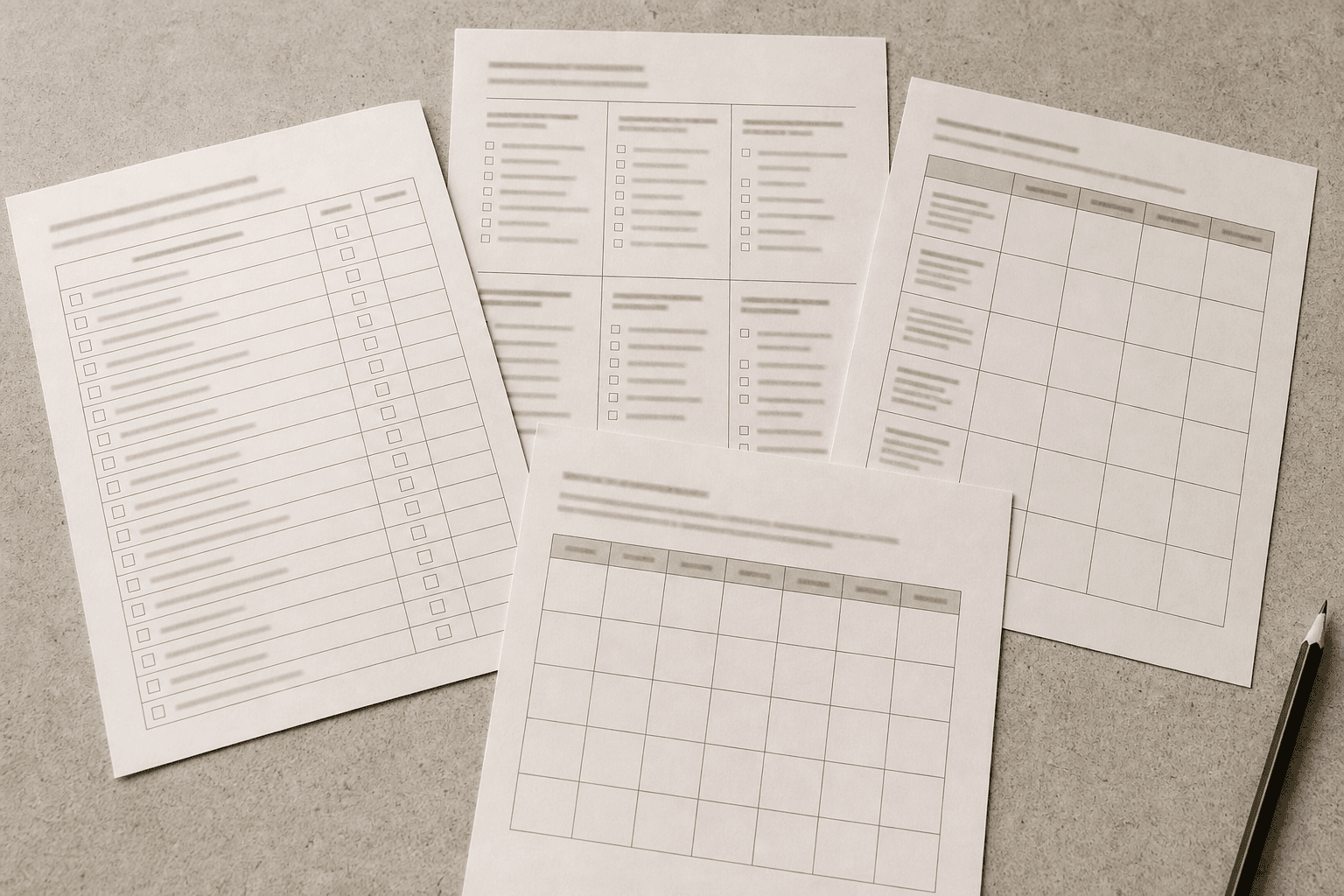 Les Fiches imprimées : calendrier d'entretien, checklist de devis, tableaux de dosages, budget